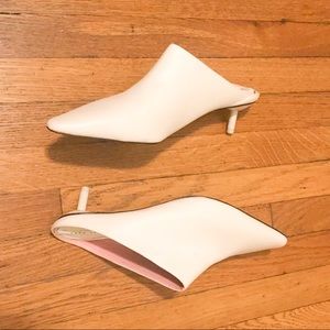 Zara Trafaluc leather kitten heel mule